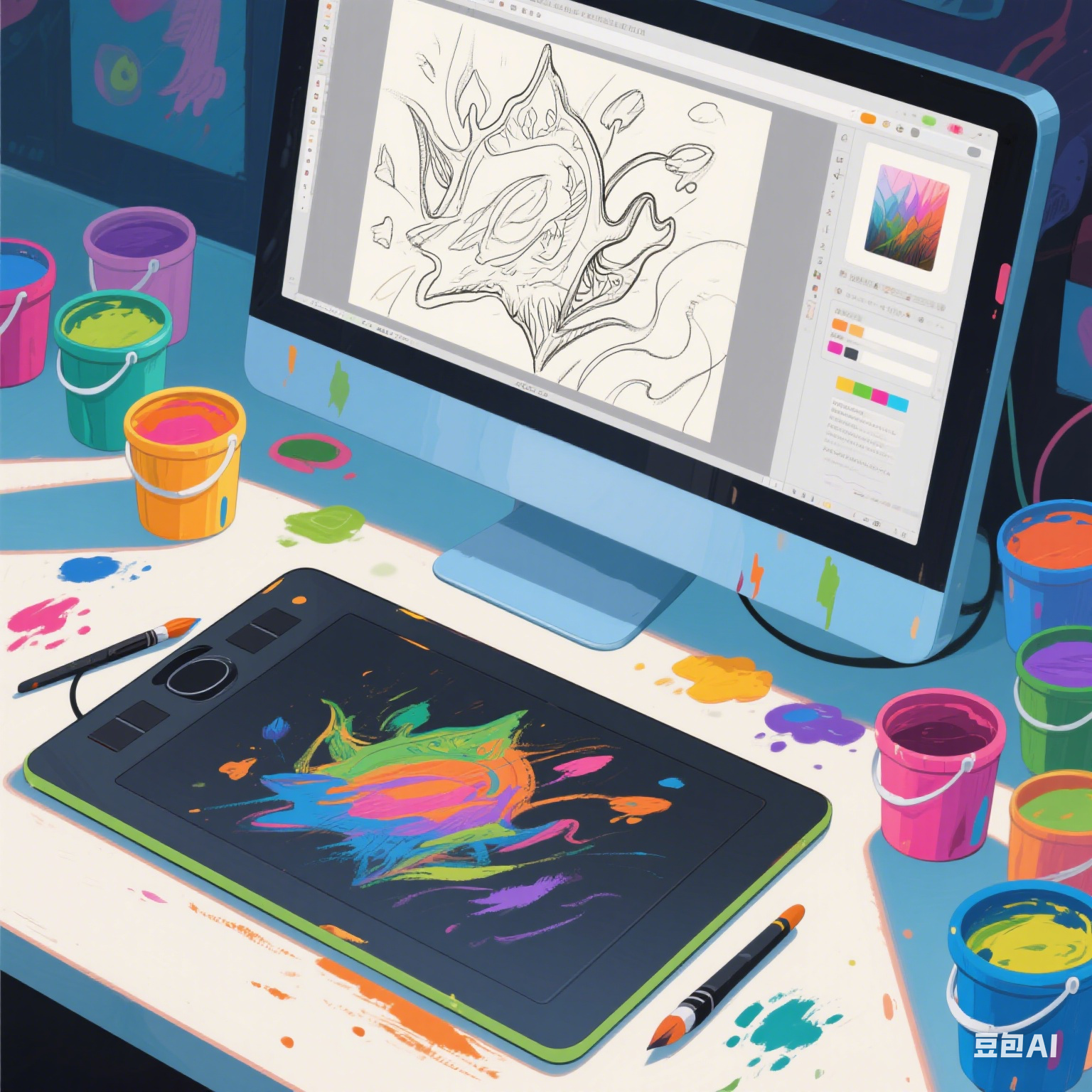 أيقونة الرسم بالذكاء الاصطناعي